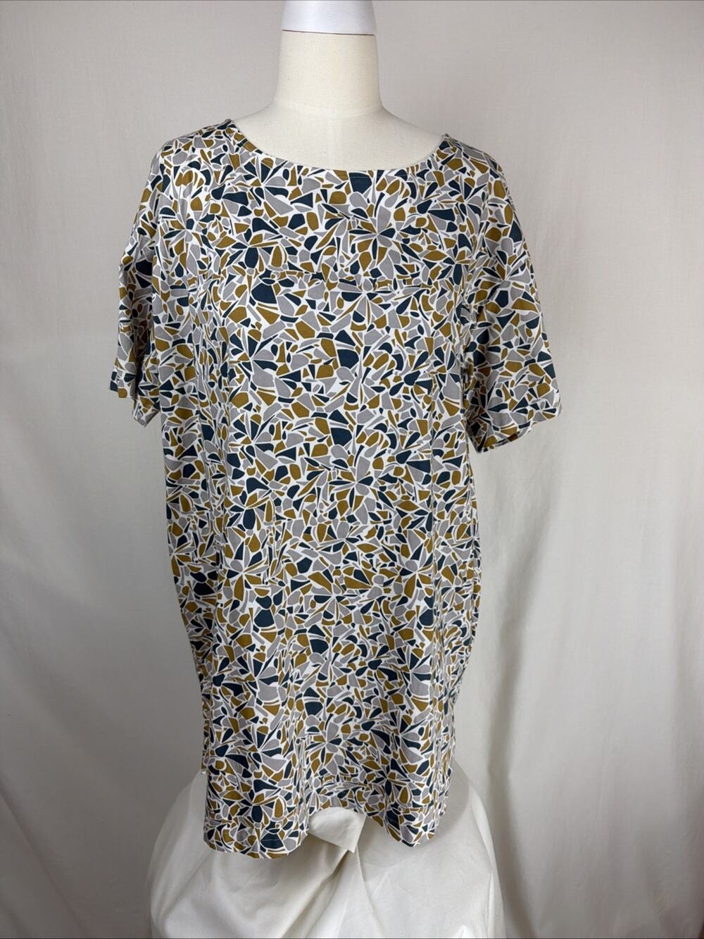 NWT Chalet T53830 Multi-Colored Pattern High Low Hem Midi Dress USA #0737 LG